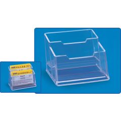 Kejea, Suport plastic pentru 2 seturi carti de vizita, pentru birou, KEJEA - transparent - autograf.ro