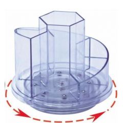 Kejea, Suport plastic pentru accesorii de birou, rotativ, 7 compartimente, KEJEA - transparent - autograf.ro