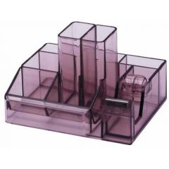 Kejea, Suport plastic pentru accesorii de birou, 8 compartimente, 148 x 87mm, KEJEA - fumuriu - autograf.ro