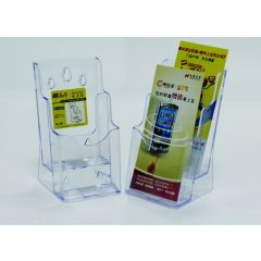 Suporti si aviziere, Display plastic pentru brosuri, de birou/perete, 2 x 1/3A4, KEJEA - transparent - autograf.ro