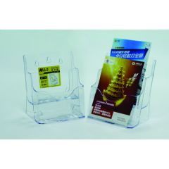 Suporti si aviziere, Display plastic pentru brosuri, de birou/perete, 2 x A5, KEJEA - transparent - autograf.ro