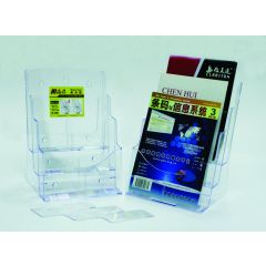 Suporti si aviziere, Display plastic pentru brosuri, de birou/perete, 3 x A4-portrait, KEJEA - transparent - autograf.ro