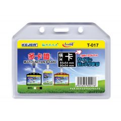 Raspundel Istetel, Buzunar dubla fata pentru ID carduri, PVC flexibil,  85 x 54mm, orizontal, 5 buc/set, KEJEA - transp - autograf.ro