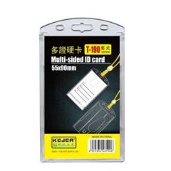 Raspundel Istetel, Suport dublu, PS rigid, pentru ID carduri, 55 x 90mm, vertical, 5 buc/set, KEJEA - trans. cristal - autograf.ro