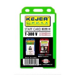 Ecusoane, Suport PP-PVC rigid, pentru ID carduri, 54 x 85mm, vertical, 5 buc/set, KEJEA - transparent - autograf.ro
