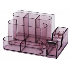 Kejea, Suport plastic pentru accesorii de birou, 7 compartimente, 168 x 78mm, KEJEA - fumuriu - autograf.ro