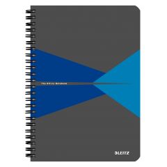 Caiete cu spirala Leitz, Caiet de birou LEITZ Office, carton laminat, coperta flexibila, A5, 90 coli, cu spira, mate, albastru - autograf.ro