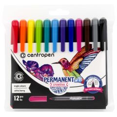 Markere CENTROPEN, MARKERE PERMANENTE CREATIVE SLIM 12/SET CENTROPEN - autograf.ro