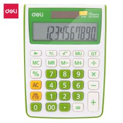 Calculatoare de birou DELI, CALCULATOR BIROU 12DIG ALB-VERDE 1238 DELI - autograf.ro