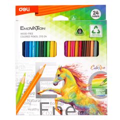 Creioane colorate DELI, CREIOANE COLORATE PLASTIC 24 CULORI DELI - autograf.ro