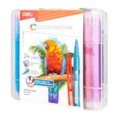 Carioci, CARIOCI CU VARF PENSULA 24 CULORI CUTIE PLASTIC DELI - autograf.ro