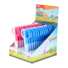 Foarfeci copii DELI, FOARFECA SCOLARA 12CM CU PROTECTIE PLASTIC DELI - autograf.ro