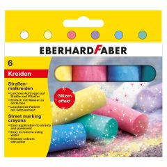 EBERHARD FABER, CRETA 6 CULORI GLITTER DESEN ASFALT EBERHARD FABER - autograf.ro