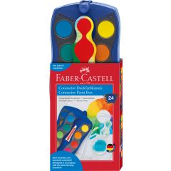 Acuarele, tempera, ulei, acrilice Manley Faber-Castell, ACUARELE 24 CULORI ALBASTRE CONNECTOR FABER-CASTELL - autograf.ro