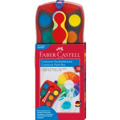 Acuarele, tempera, ulei, acrilice Manley Faber-Castell, ACUARELE 12 CULORI CONNECTOR ROSU 2022 FABER-CASTELL - autograf.ro