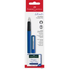 Stilouri şcolare Faber-Castell, BLISTER STILOU SCOLAR ALBASTRU + 6 CARTUSE FABER-CASTELL - autograf.ro