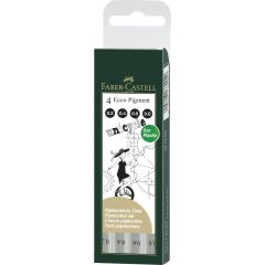 Instrumente de scris inovatoare, LINER ECO PIGMENT SET 4 BUC NOU FABER-CASTELL - autograf.ro