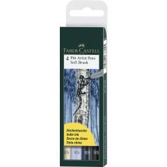 Markere, PITT ARTIST PEN SOFT BRUSH SET 4 BUC FABER-CASTELL - autograf.ro