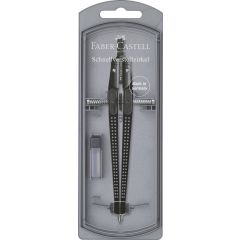 Produse pentru geometrie, desen tehnic Faber-Castell, COMPAS QUICK-SET GRIP NEGRU FABER-CASTELL - autograf.ro