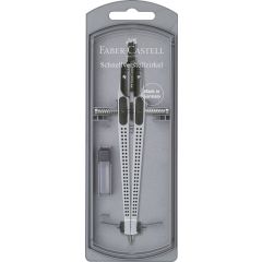 Produse pentru geometrie, desen tehnic Faber-Castell, COMPAS QUICK-SET GRIP ARGINTIU FABER-CASTELL - autograf.ro