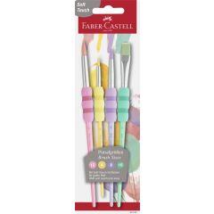 Acuarele, tempera, ulei, acrilice Manley Faber-Castell, SET 4 PENSULE SOFT TOUCH PASTEL FABER-CASTELL - autograf.ro