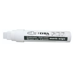 Lyra, Marker cu creta, LYRA, pentru table de scris, varf 4-12mm - alb - autograf.ro
