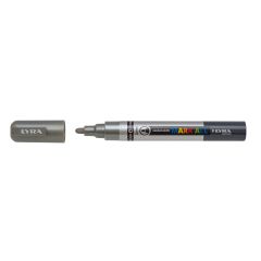 Carioci pe baza de apa, Marker LYRA Graduate Mark All, pe baza de apa, varf 2mm, pentru orice suprafata - argintiu - autograf.ro