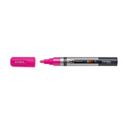 Carioci pe baza de apa, Marker LYRA Graduate Mark All, pe baza de apa, varf 2mm, pentru orice suprafata - roz neon - autograf.ro