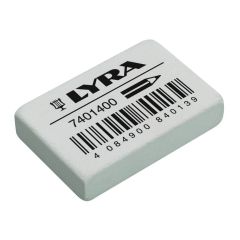 Lyra, Radiera cauciuc LYRA India, 38x25x9mm, pentru creion - gri - autograf.ro