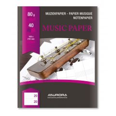 Caiete Office Products Q-connect Aurora, Caiet muzica, A5, 20 file - 80g/mp, AURORA Raphael - dictando/7 portative - autograf.ro