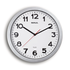 Cif, Ceas de perete, D-35 cm, cifre arabe, cadran alb, MAUL Step - rama plastic argintie - autograf.ro