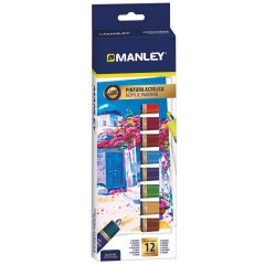 Acuarele, tempera, ulei, acrilice Manley, Set tempera acrilica Manley, 12 ml- 12 culori/set - autograf.ro