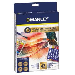 Acuarele, tempera, ulei, acrilice Manley, Set creativ Manley, contine 24 creioane cerate/12 diluabile in apa - autograf.ro