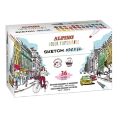 Carioci BIC Alpino, Set markere cu doua capete, varf rotund/tesit, ALPINO Color Experience - autograf.ro
