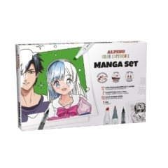 Carioci BIC Alpino, Set ALPINO Manga, contine 12x markere sketch, 2x liner pigment, 12 planse - autograf.ro