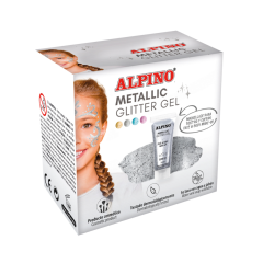 Accesorii petreceri copii, Make-up lichid, 14ml, ALPINO Metallic Glitter - argintiu - autograf.ro