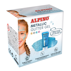 Accesorii petreceri copii, Make-up lichid, 14ml, ALPINO Metallic Glitter - albastru - autograf.ro