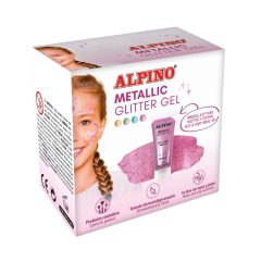 Accesorii petreceri copii, Make-up lichid, 14ml, ALPINO Metallic Glitter - roz - autograf.ro