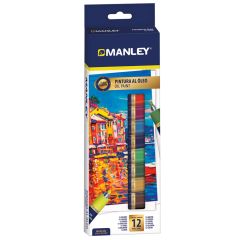 Acuarele, tempera, ulei, acrilice Manley, Set acuarele pe baza de ulei Manley, 12 culori asortate, 12 ml/tub - autograf.ro