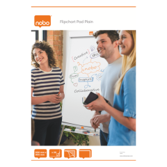 Flipchart, Hartie pentru flipchart NOBO, 65x95.5 cm, 20 coli, simpla - autograf.ro