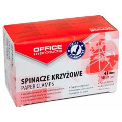 Agrafe de birou, Agrafe cromate tip fluture, 41 mm, 50/cutie, Office Products - autograf.ro