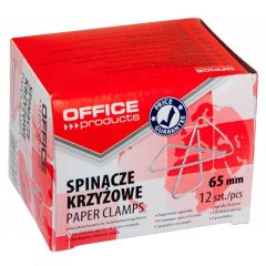 Agrafe de birou, Agrafe cromate tip fluture, 65 mm, 12/cutie, Office Products - autograf.ro