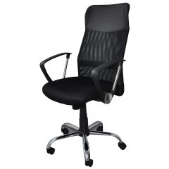 Scaune birou, Scaun de birou, brate metalice, rotile, mesh textil/piele ecologica, Office Products Corfu - negru - autograf.ro