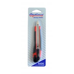Optima, Cutter basic Optima, lama 9mm SK7, sina metalica, ABS cu rubber grip - autograf.ro
