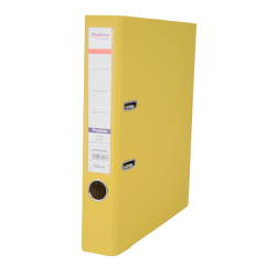 Bibliorafturi Donau Optima, Biblioraft A4, plastifiat PP/PP, margine metalica, 50 mm, Optima Premium - galben - autograf.ro