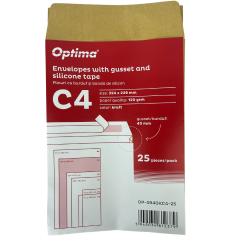 Plicuri Optima, Plic C4 (324x229mm), lipire siliconica,  25 buc/set, Optima - kraft - autograf.ro