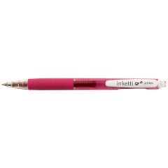 Pixuri, Pix cu gel PENAC Inketti, rubber grip, 0.5mm, corp roz transparent - scriere roz - autograf.ro