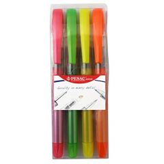 Penac, Textmarker cu cerneala PENAC Liqliner, varf 1-4 mm, 4culori/set - (O, G, V, R) - autograf.ro