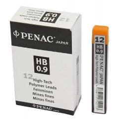 Penac, Mine pentru creion mecanic 0,9mm, 12/set, PENAC - HB - autograf.ro
