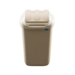 Plafor, Cos plastic cu capac batant, pentru reciclare selectiva, capacitate 50l, PLAFOR Fala - cappuccino - autograf.ro